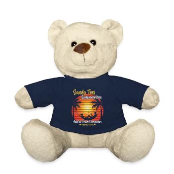 Sandy toes, sunburned nose, and cream everywhere - Teddy Bear - french navy - Front
