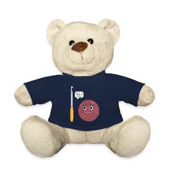 Crochet - Just let me finish this row - Funny Croc - Teddy Bear - french navy - Front