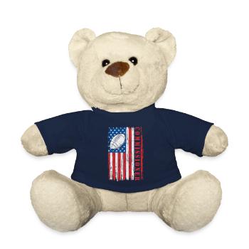 Commissioner Fantasy Football USA Flag Funny - Teddy Bear - french navy - Front