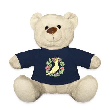 Cockatoo Floral - Teddy Bear - french navy - Front