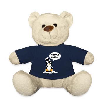 Pingouin conscient avec un chapeau haut de forme sur un bloc de glace - Nounours - bleu marine - Devant