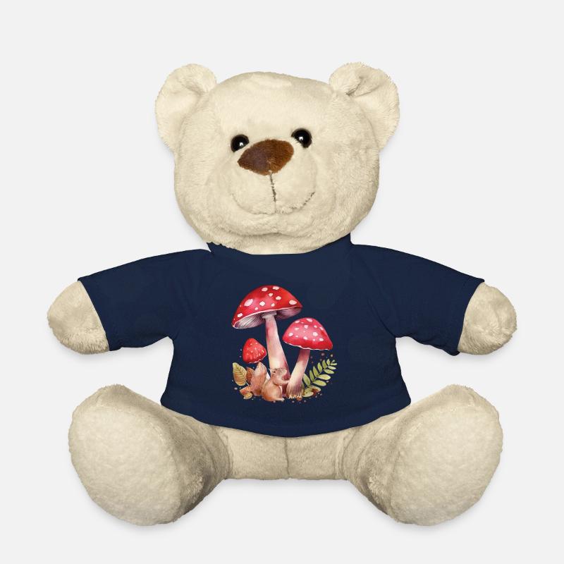 Niedliches Eichhörnchen mit roten Champignons Cute - Teddy - French Navy