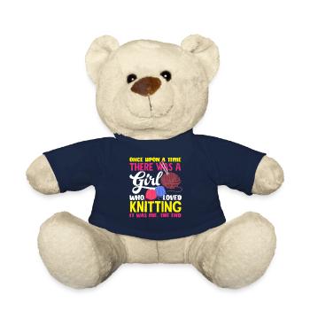 Fille qui aimait tricoter - Nounours - bleu marine - Devant