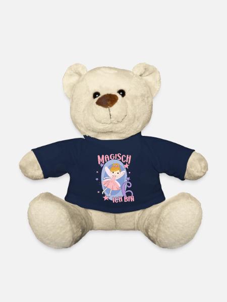 6 Jahre Mädchen 6. Geburtstag Fee Geburtstagsshirt - Teddy - French Navy