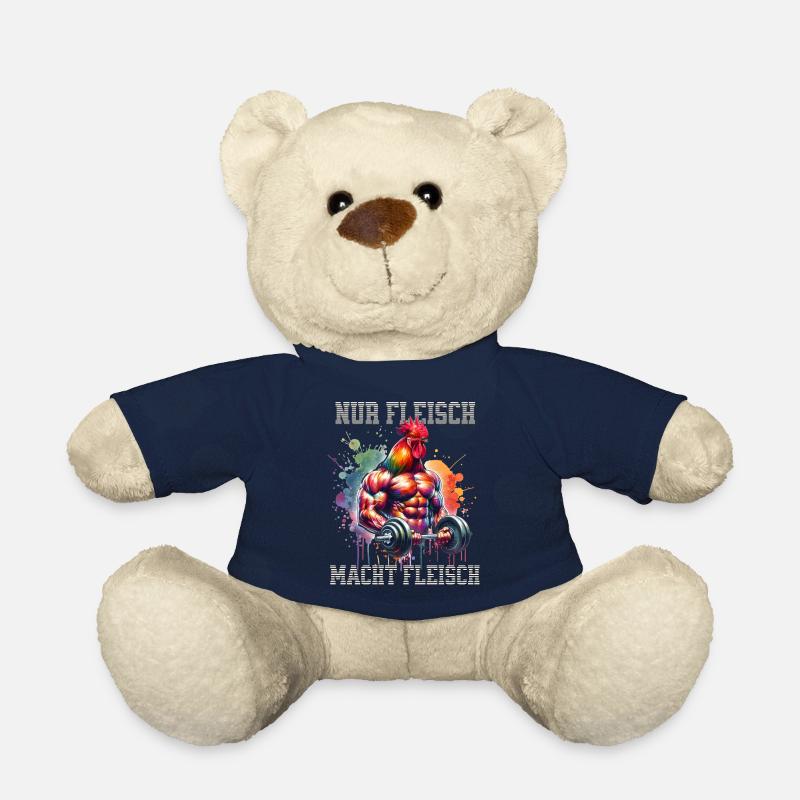 Nur Fleisch macht Fleisch Hahn Gym Spruch - Teddy - French Navy