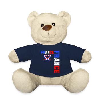 drapeau france cadeau, cadeau france drapeau - Nounours - bleu marine - Devant