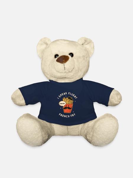 I Speak Fluent French Fry - Teddy Bear - french navy