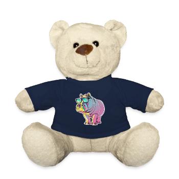 Lustiges Nilpferd mit Sonnenbrille für einen - Teddy - French Navy - Vorne