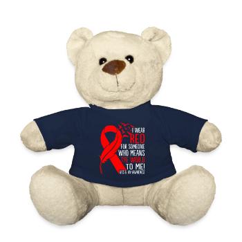 Ich trage Rot für jemanden HIV-Prävention Aids - Teddy - French Navy - Vorne