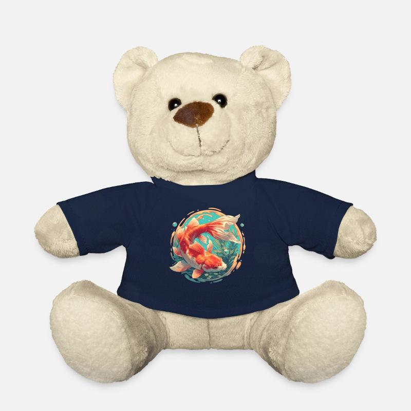 poisson rouge - Nounours - bleu marine