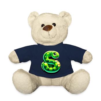 Snake Adventure – Green Letter S - Teddy Bear - french navy - Front