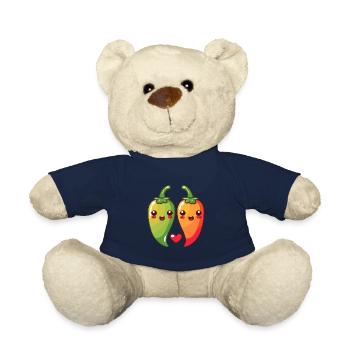 Chilli Paar Liebe Herz Comic - Teddy - French Navy - Vorne