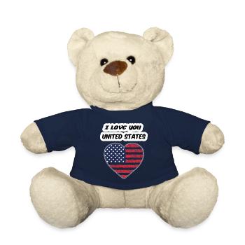 T-shirt I LOVE YOU UNITED STATES 2025 - Nounours - bleu marine - Devant