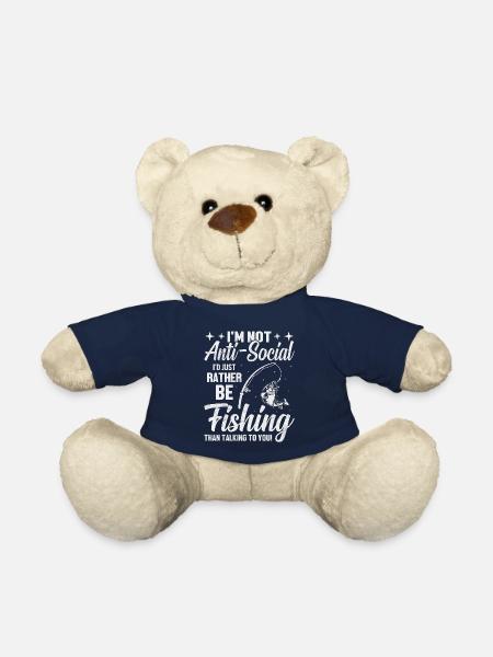 Je ne suis pas antisocial, je préfère juste pêcher - Nounours - bleu marine