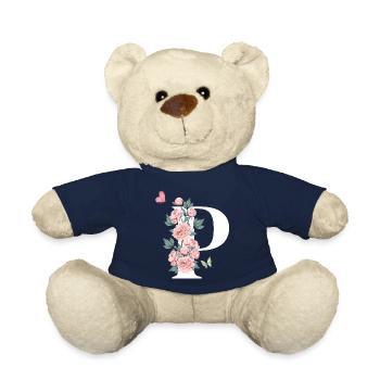 Buchstabe p rosa Blumen - Teddy - French Navy - Vorne