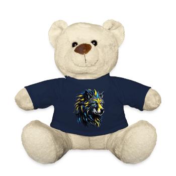 Wolf Liebhaber Wildtier Kunst Wolf Bunt Tier - Teddy - French Navy - Vorne