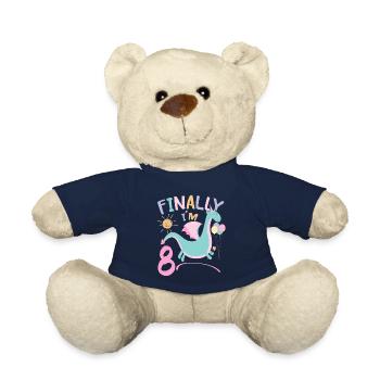 8th birthday Girl Dracon 8 Years Old Gifts - Teddy - French Navy - Vorne
