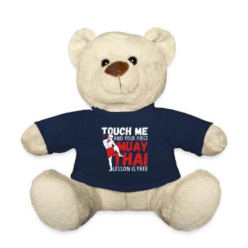 Touch Me Et Votre Première Leçon Est Gratuite Funny Muay - Nounours - bleu marine - Devant