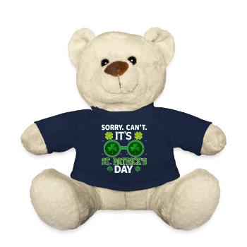 Sorry can't, It s St Patricks Day - Teddy Bear - french navy - Front