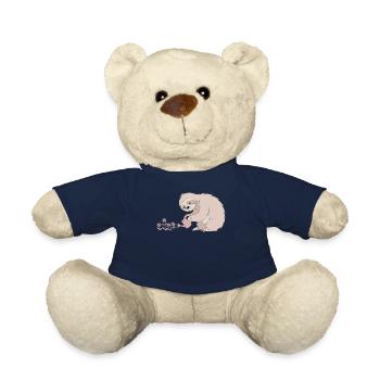 Gardener sloth with watering can and flowers - Teddy Bear - french navy - Front