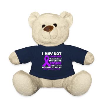 Ich sehe vielleicht nicht krank aus lila Band Fibromyalgie - Teddy - French Navy - Vorne