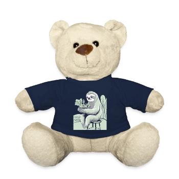 Entspannter Faultier Veganer Vegetarier Genuss - Teddy - French Navy - Vorne