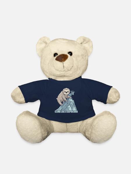 Climb Like a Capricorn: Sloth Motivation - Teddy Bear - french navy