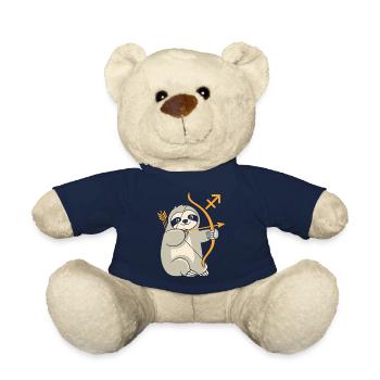 Sagittaire Zodiaque Paresseux Motif Drôle - Nounours - bleu marine - Devant
