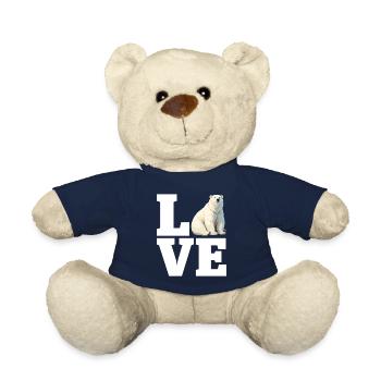 Love Funny Polar Bear White Marine Mammal Arctic - Teddy Bear - french navy - Front
