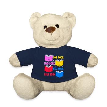 one book two book red book blue book Design for a - Teddy Bear - french navy - Front
