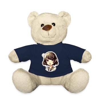 Jolie fille de dessin animé - Bonjour ! Ballon - Nounours - bleu marine - Devant