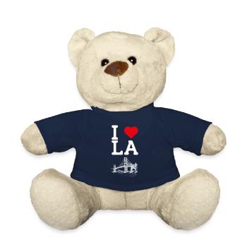 J’aime LA Heart Flag Golden Gate Bridge Cool USA - Nounours - bleu marine - Devant