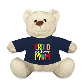Autism Jigsaw Puzzle - Proud Autism Mother - Teddy Bear - french navy - Front