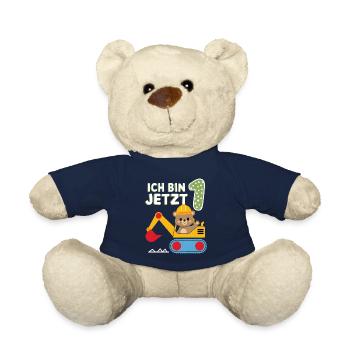 Je suis maintenant 1 Bagger Bear 1er anniversaire - Nounours - bleu marine - Devant