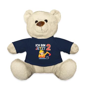 J’ai maintenant 2 ans Bagger Bear 2ème anniversaire - Nounours - bleu marine - Devant