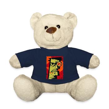 Angry guy with monocle as a stamp - Teddy Bear - french navy - Front