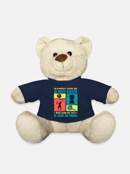passion padel raquette padel humour padeliste - Nounours - bleu marine