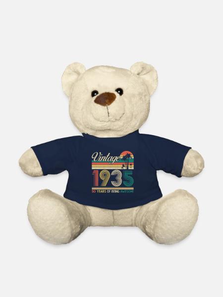 1935 Vintage Retro Cadeau D’anniversaire 90 Ans - Nounours - bleu marine
