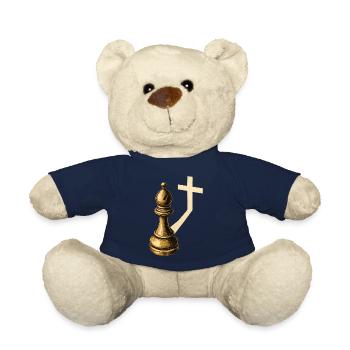 Chess Players Chess Pieces Bishops Shadows - Teddy Bear - french navy - Front