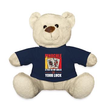 Funny Pinochle Card Player Gift - Teddy Bear - french navy - Front