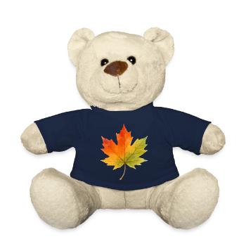 Leaf Maple Leaf Watercolor 1 - Teddy Bear - french navy - Front