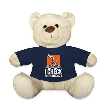 Chess Chess Player Checkmate Brain Teaser - Teddy Bear - french navy - Front