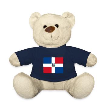 Dominican Republic Flag Dom Rep Flag Travel - Teddy Bear - french navy - Front