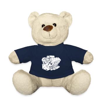 V8-Motorblock-Design für Achtzylinder-Autofans - Teddy - French Navy - Vorne