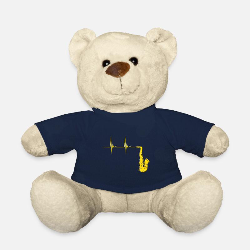 Saxophonist Saxophon Herzschlag Blechbläser EKG Pu - Teddy - French Navy