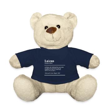 Lucas Name Definition Design für stolze Lucas - Teddy - French Navy - Vorne