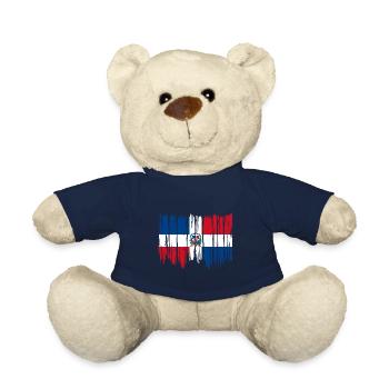Dominican Republic Flag Dom Rep Flag Travel - Teddy Bear - french navy - Front