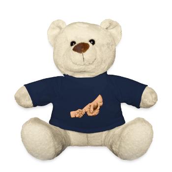 Holding Hands, Hand Hold, Dad, Mom, Child - Teddy Bear - french navy - Front