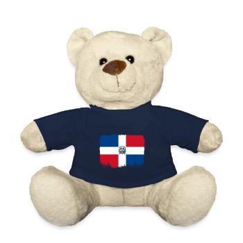 Dominican Republic Flag Dom Rep Flag Travel - Teddy Bear - french navy - Front