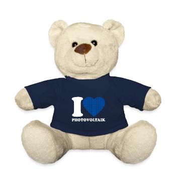 I Love Photovoltaik - Herz - Erneuerbare Energie - Teddy - French Navy - Vorne